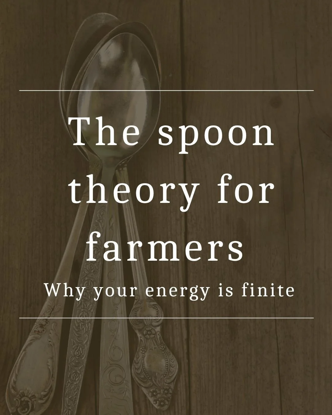 The spoon theory for farmers: Why your energy is finite (and what to do about it)