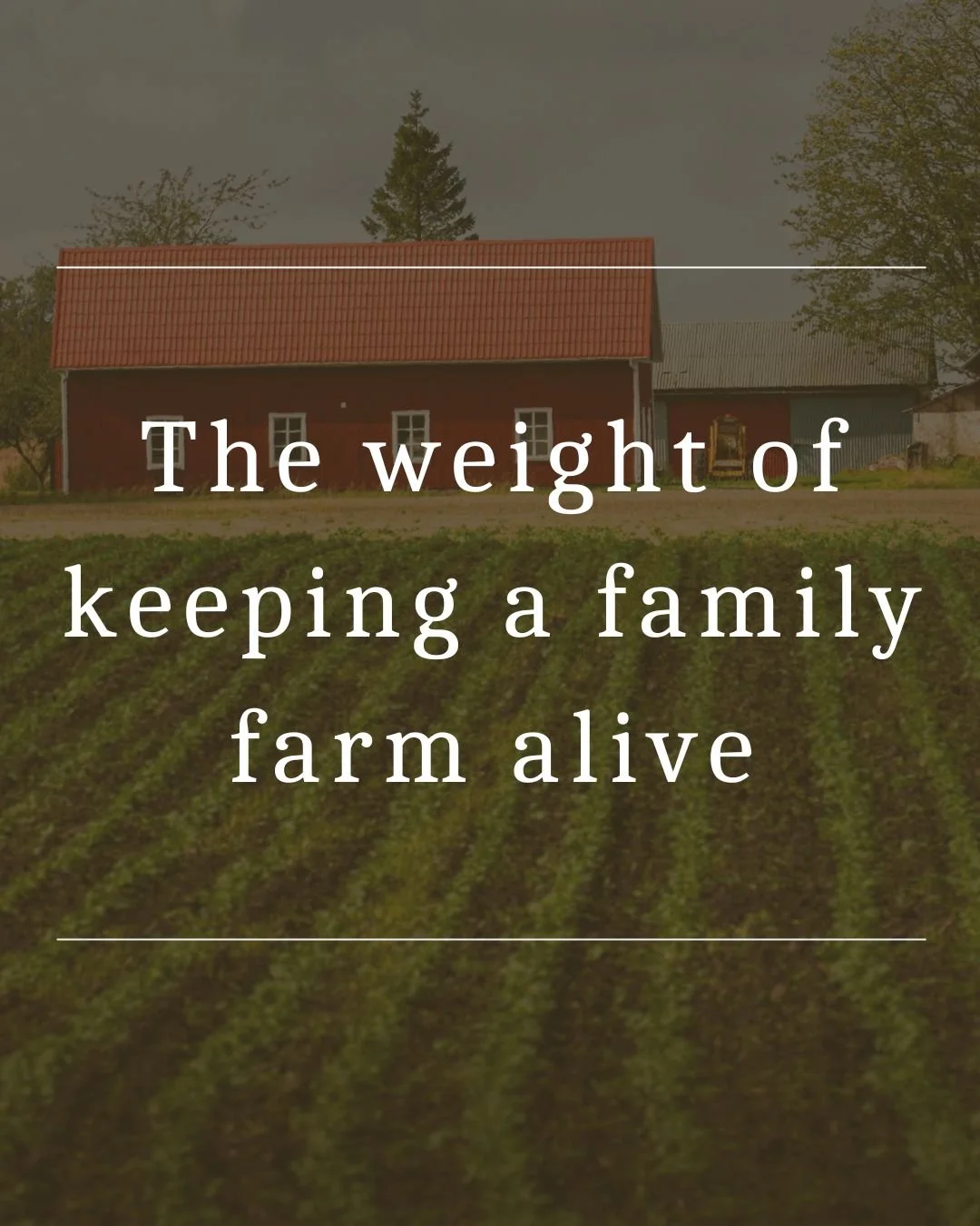 The weight of keeping a family farm alive