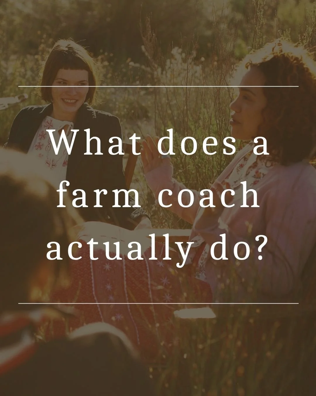 Farmer in conversation with coach, thinking through business decisions