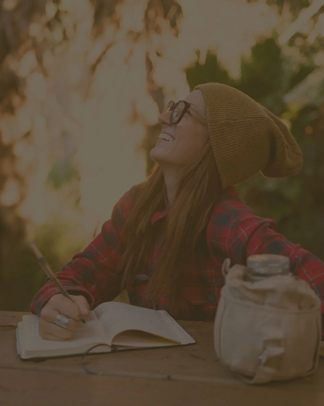 Farmer with notebook and visual planning system, building external structure for neurodivergent brain