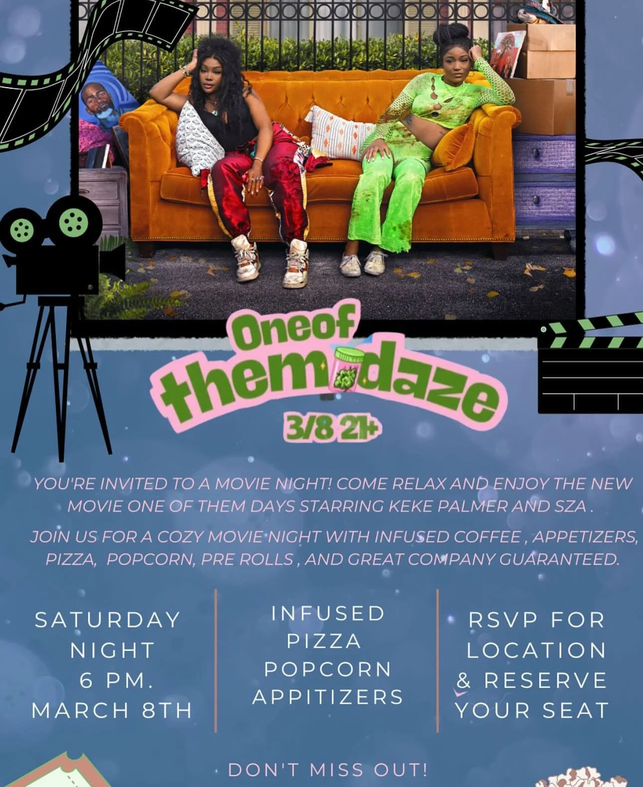 Today We Vibe ! 
ONE OF THEM DAZE MOVIE NIGHT 
Join us in Downtown Long Beach Today ! 
RSVP 213-676-5421