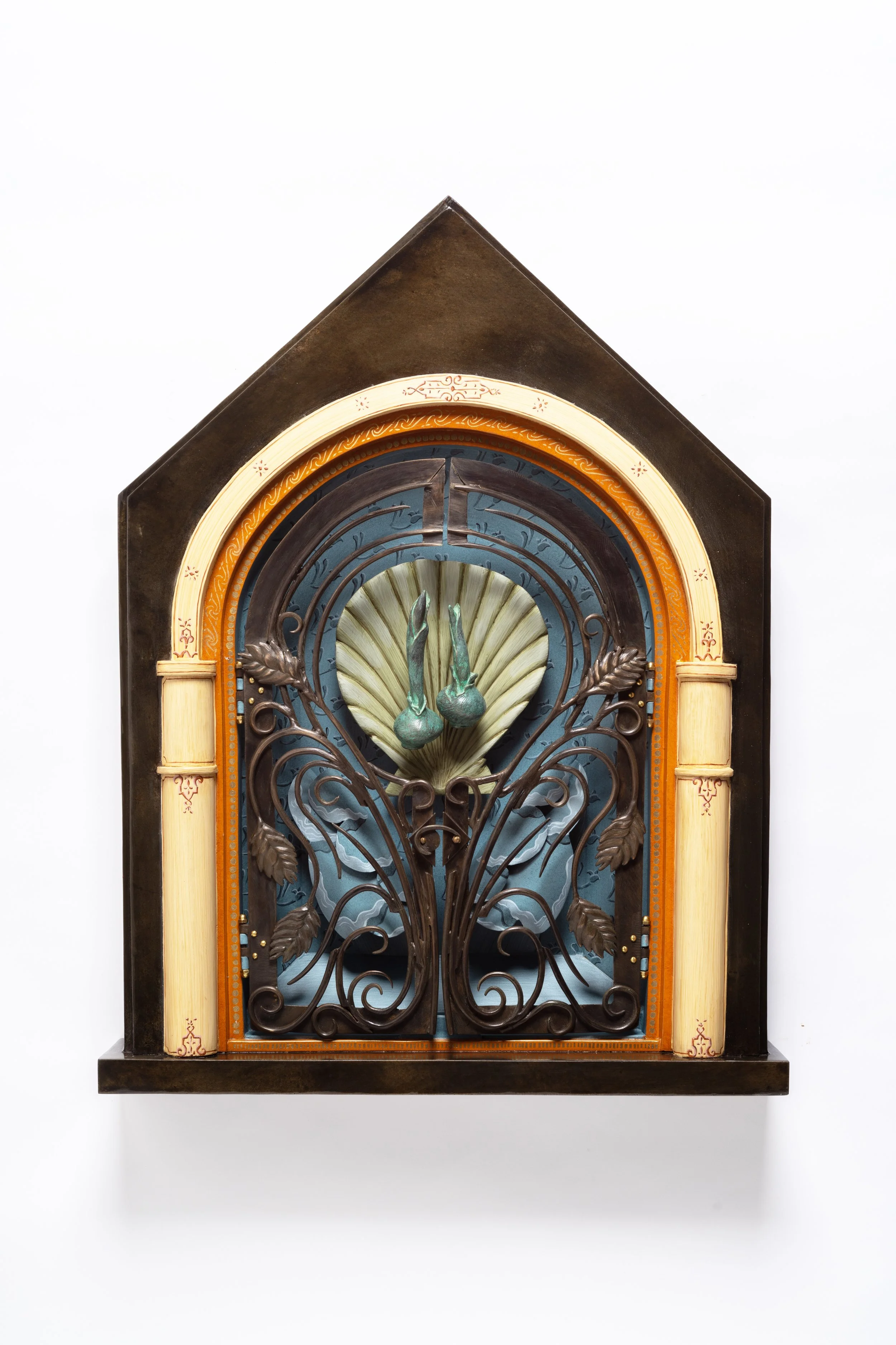 This sculpture reflects on birth, inspired by the painting “The Birth of Venus,” by Botticelli, where the Goddess Venus arrives at the shore fully grown.
