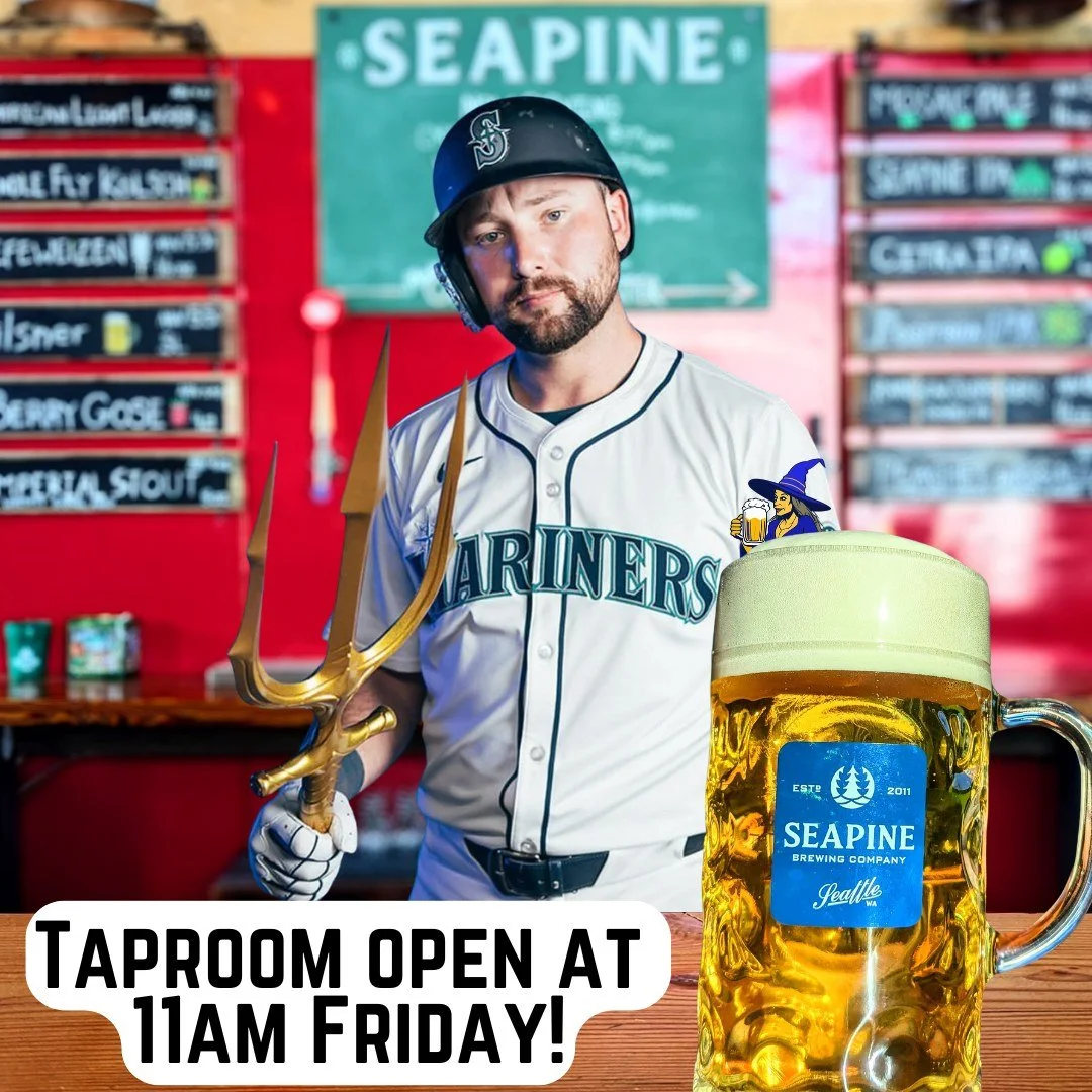 Our taproom will be opening early @ 11am on Friday ahead of ALCS game 5! Stop in for a beer on your way to the game! #mariners #seattlemariners #marinersbaseball #tridentsup #seizethemoment #marinersbaseball #seattle #seapinebrewing #seattlebeer #sea