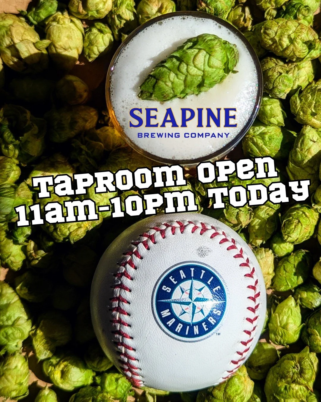 Taproom open early at 11am today for everyone going to the game &amp; we'll have the game on the tvs + pouring $5 oktoberfest lager during the game for all of you who don't have tickets. Let's go M's! 🍺🔱⚾#mariners #seattlemariners #seattle #mariner