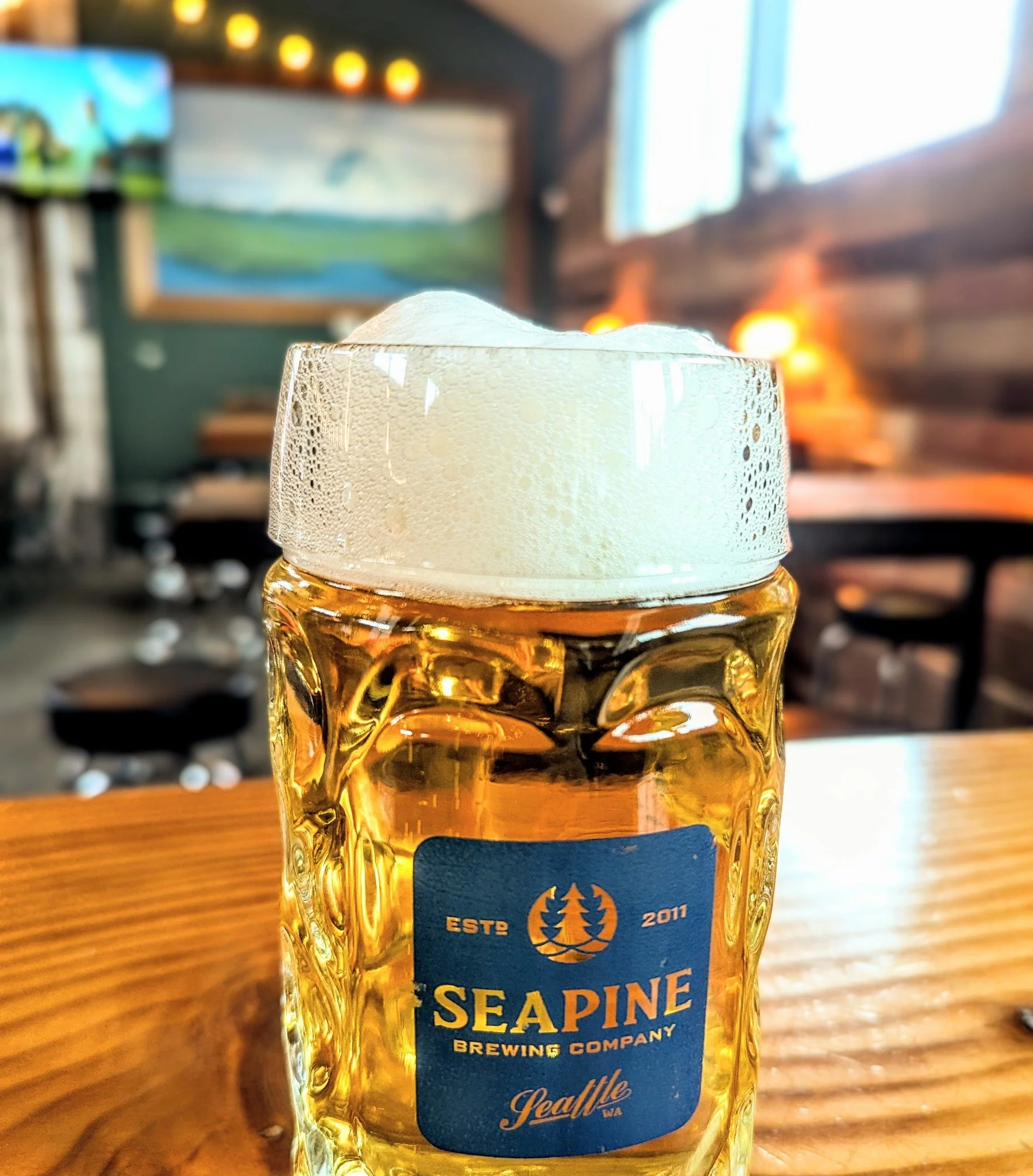 Who wants a Helles? Our classic pale German lager, deliciously malty &amp; smooth, is back on tap! Grab a stein this weekend! 🍻 #seapinebrewing #wacraftbeer #seattlecraftbeer #lager #craftbeerporn #craftbeerlover
