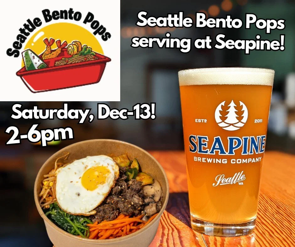 Seattle Bento Pops is serving at the taproom today from 2-6pm! 🍻