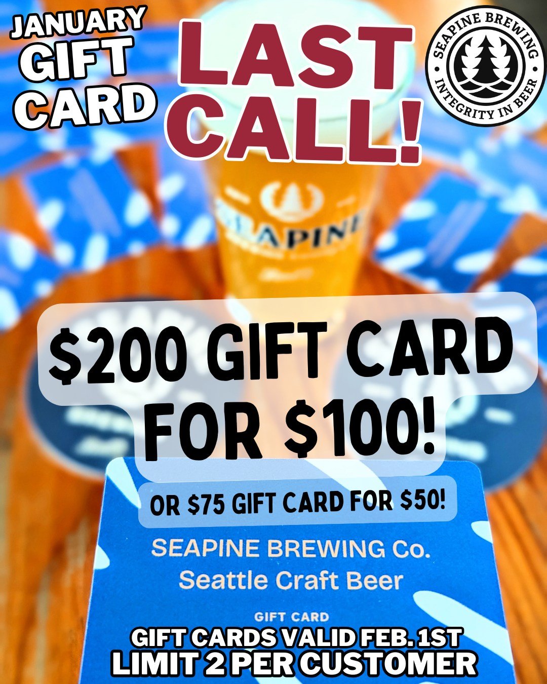 🚨Gift card sale ends this week! 🚨 Make sure you don't miss out! 👀
#seattle #seattlecraftbeer #wacraftbeer #seattlebeer #seattlebrewery