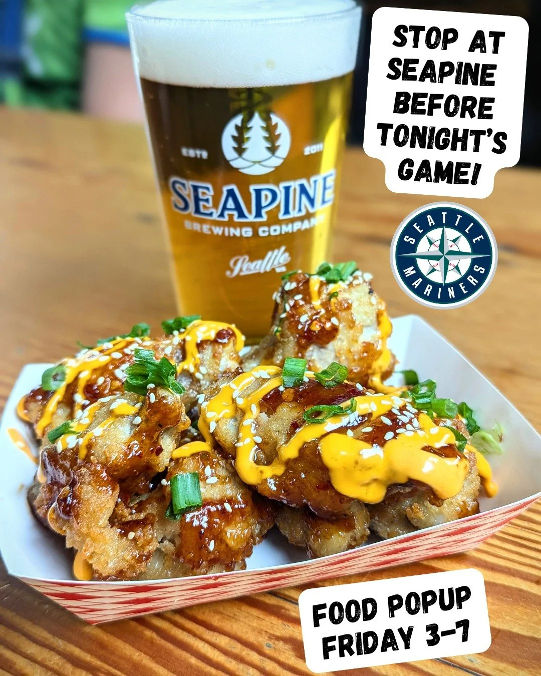 Happy Friday! Yummy Fresh will be serving their delicious wings at the taproom from 3-7! Pouring $5 steins of light lager all day! 🍻