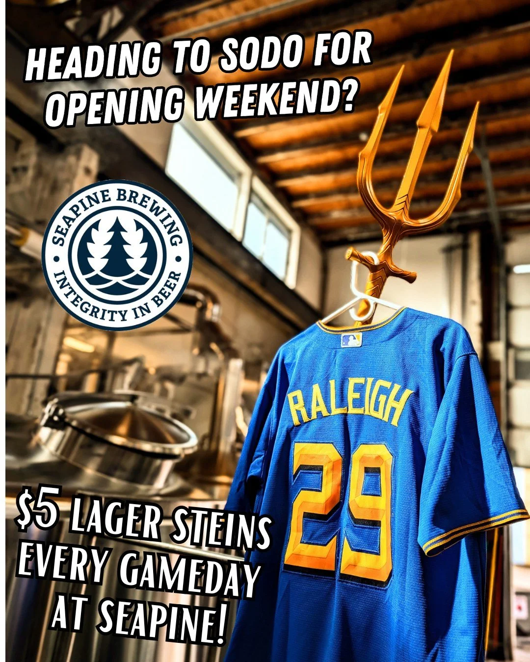 $5 light lager at the taproom all weekend! Let's go M's!
#seattlemariners #mariners #seattle #seapinebrewing #seattlesports