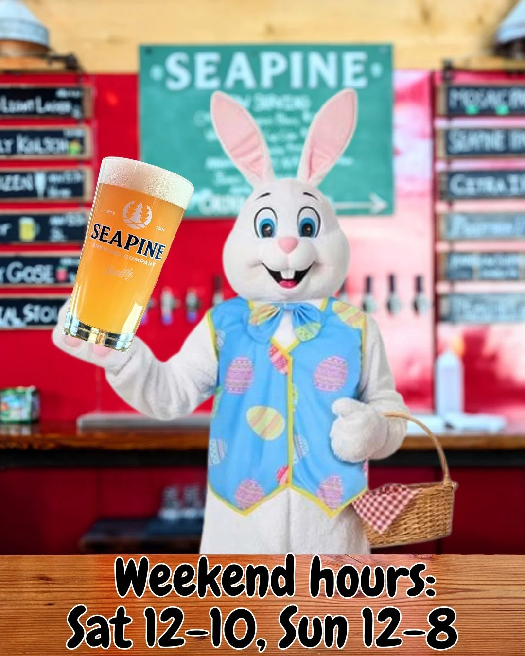 Our taproom is open regular hours this weekend: for when you're ready to switch from egg hunting to beer! 🍺