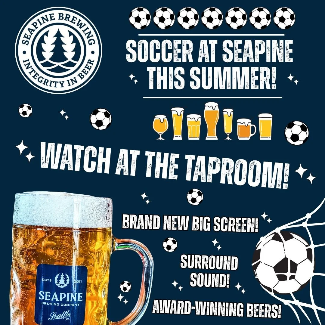 Ready to welcome you to our taproom this summer! ⚽🍻
Brand new big screen in the taproom! ✅
Surround sound setup! ✅
Award-winning beer 🏆✅
#WorldCup2026 #Seattle #SeattleSports #Sounders