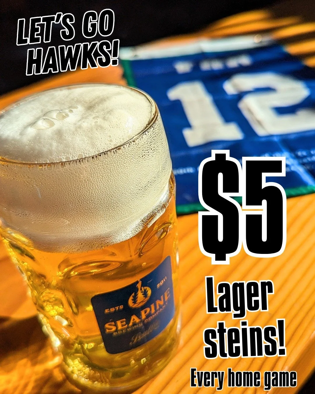 Serving $5 light lager all day! And we'll have Hawks - Niners game on in the taproom with plenty of fresh hop ipa on tap as well! 🏈🍺
Open 12-8 today, come grab a beer!
#Seahawks #Seattle #SeattleCraftBeer