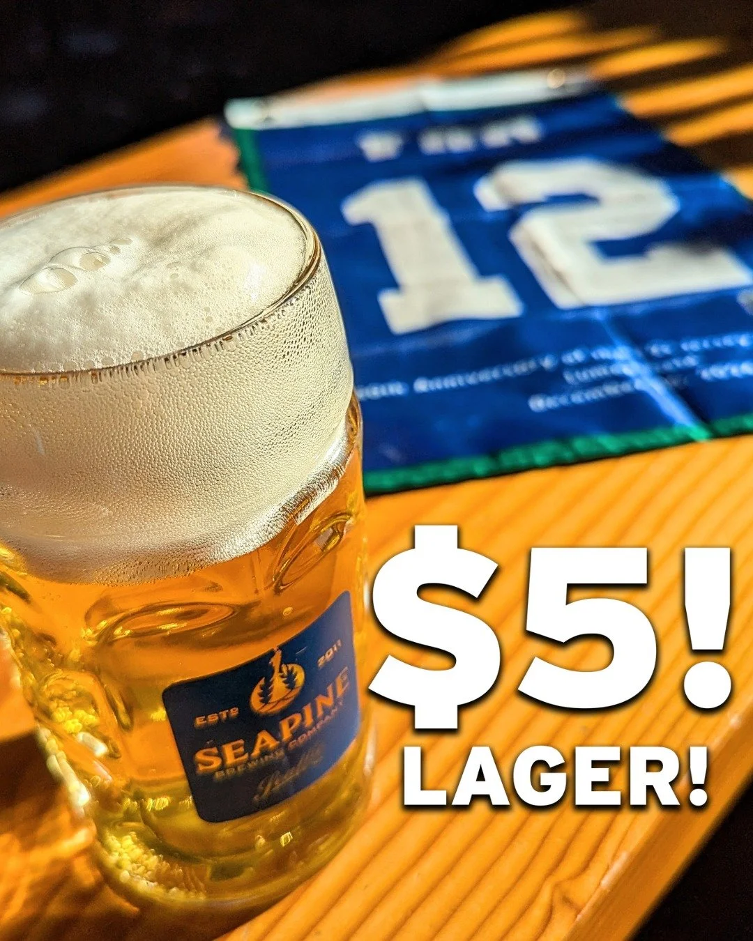 Gameday in Sodo! And that means $5 light lager at Seapine!🍺
Taproom open 12-8 today, Go Hawks!