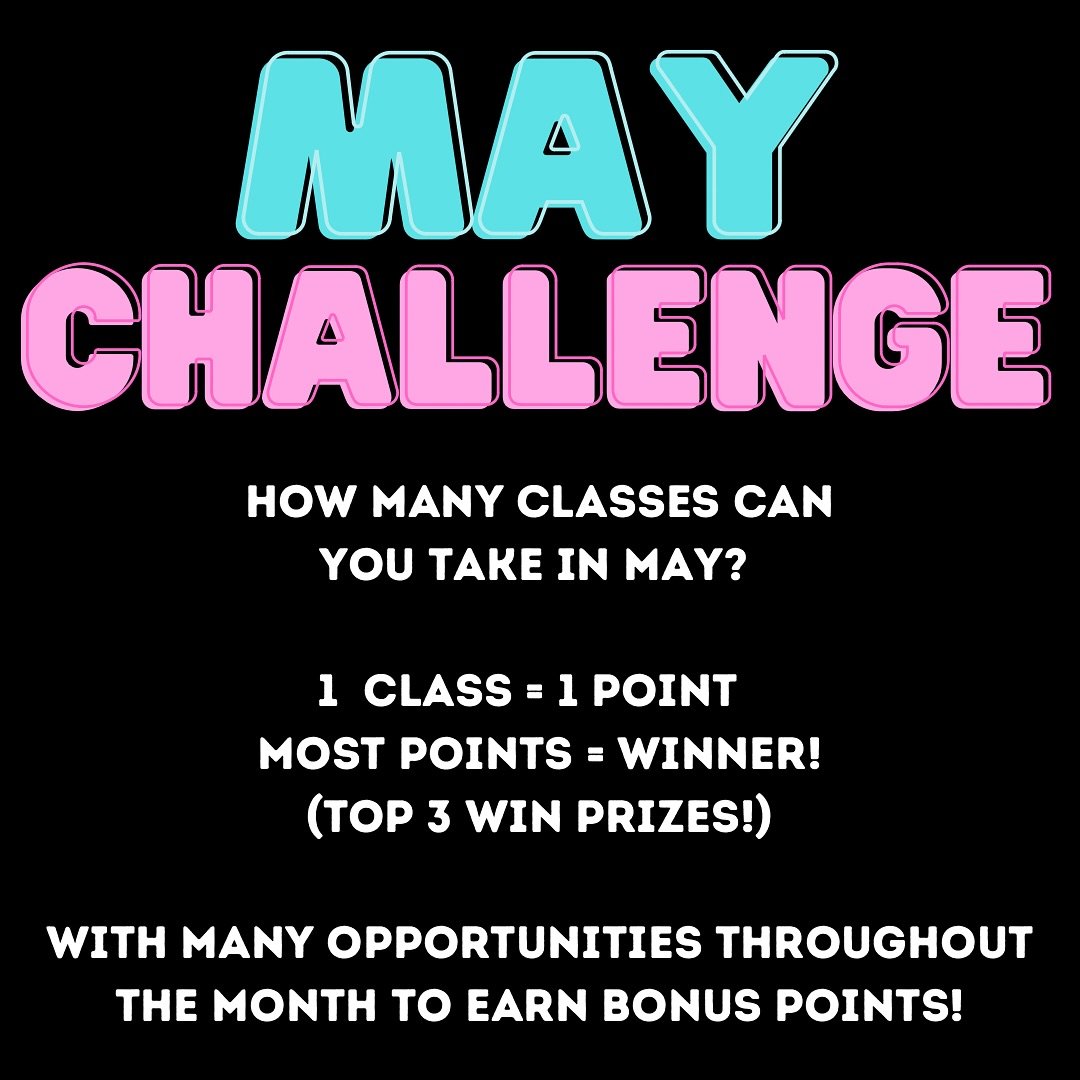 HAPPY MAY 🌾🌻🌷 Spring is in full swing, summer is around the corner and we are challenging you to move your body #EveryDayInMay at The Studio! By taking class in May, you are automatically entered into our May Challenge. Each class you take earns y