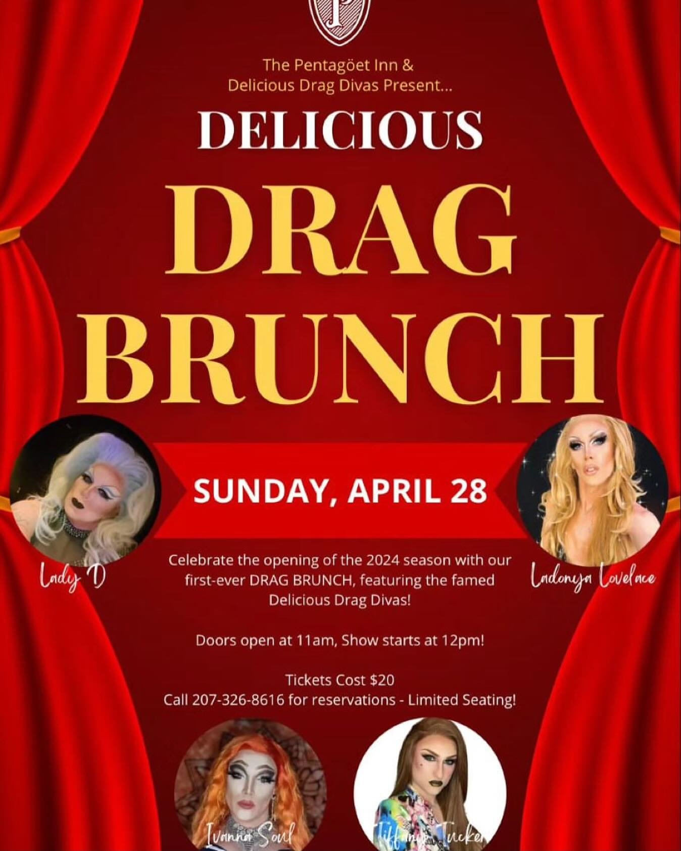 Posted @withregram &bull; @deliciousdrag Time to get ready for another sold out show. This time in Castine, ME. 

With Special Guest Performer Jen D&rsquo;Abenda.
#mainedragueen #maine #mainedragking #Maine #mainenightlife  #afabqueen #AugustaME #aug
