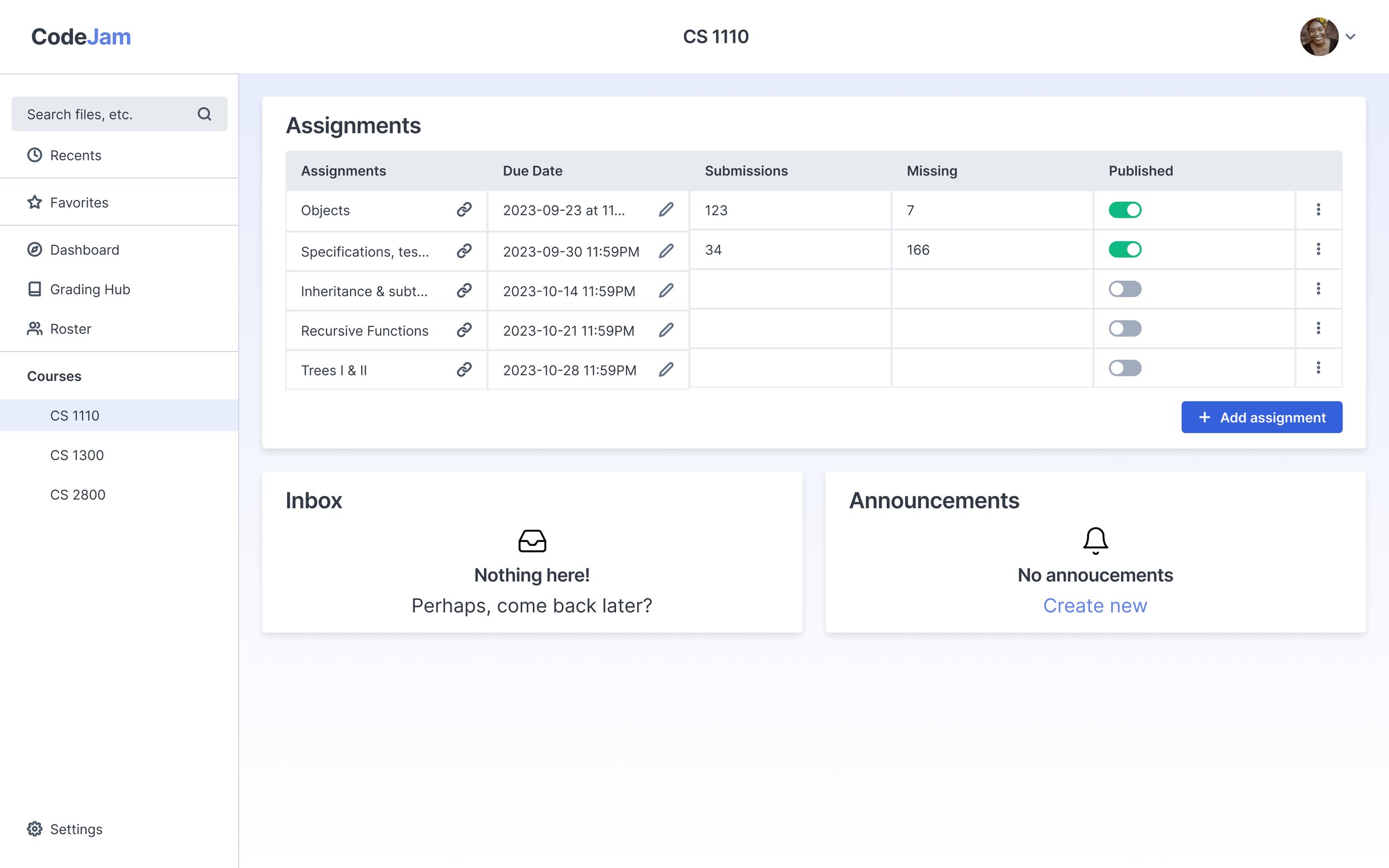 Course Dashboard