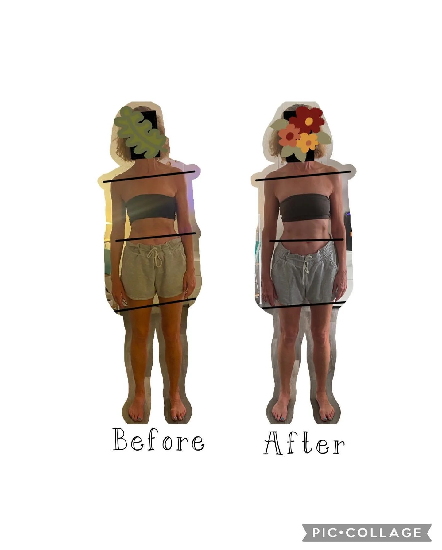 Check out the before and after from a mini-series with one of my most amazing clients! Bodywork can be subtle but you can see the difference in her alignment and structure over just a few short sessions 🌱🌿🌻