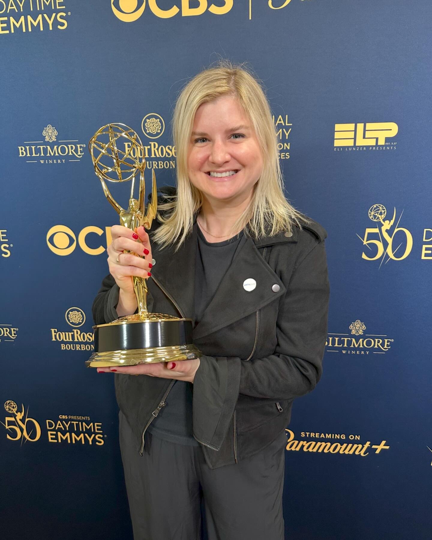 two time @daytimeemmys winner for supervising producing @entertainmenttonight! another win - @goodpeopletalent wrangled the red carpet with @smithhousestrat! icing on the cake! ✨