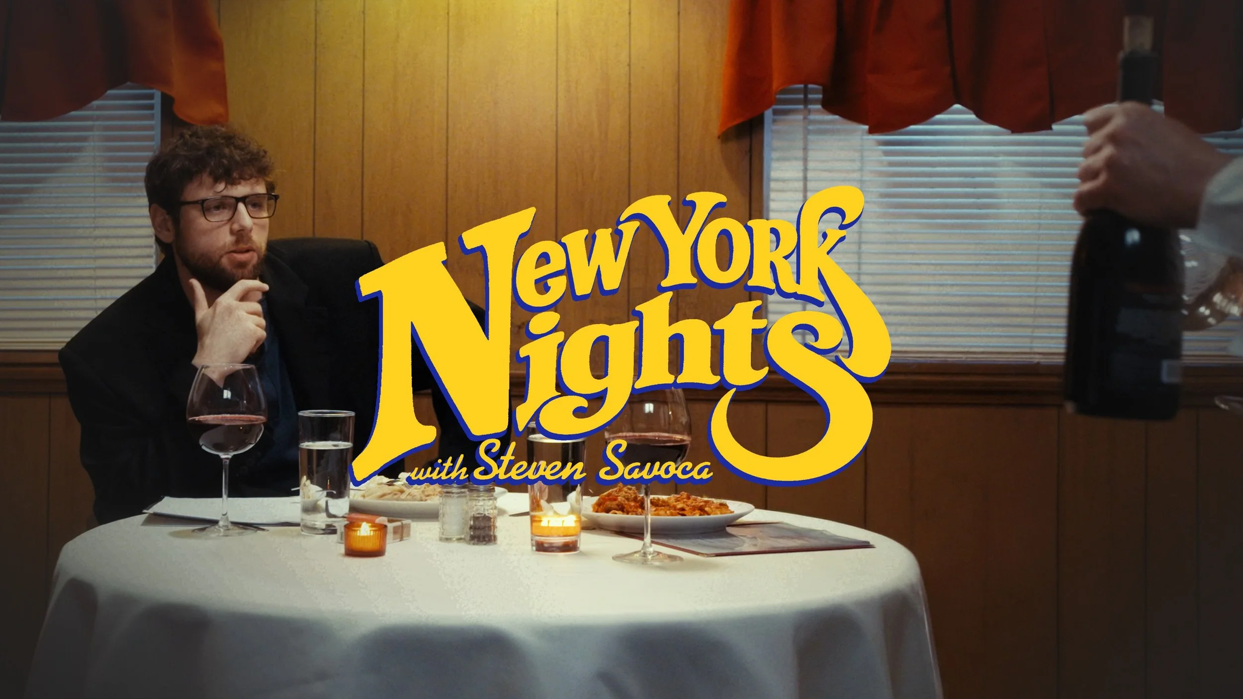 Now booking guests for @fathersteve&rsquo;s late night talk show NEW YORK NIGHTS!

I am obsessed with its comedic style and cinematic production value.

Every week, Steven sits down with a new guest at Savoca and Sons for an unpredictable, candid con