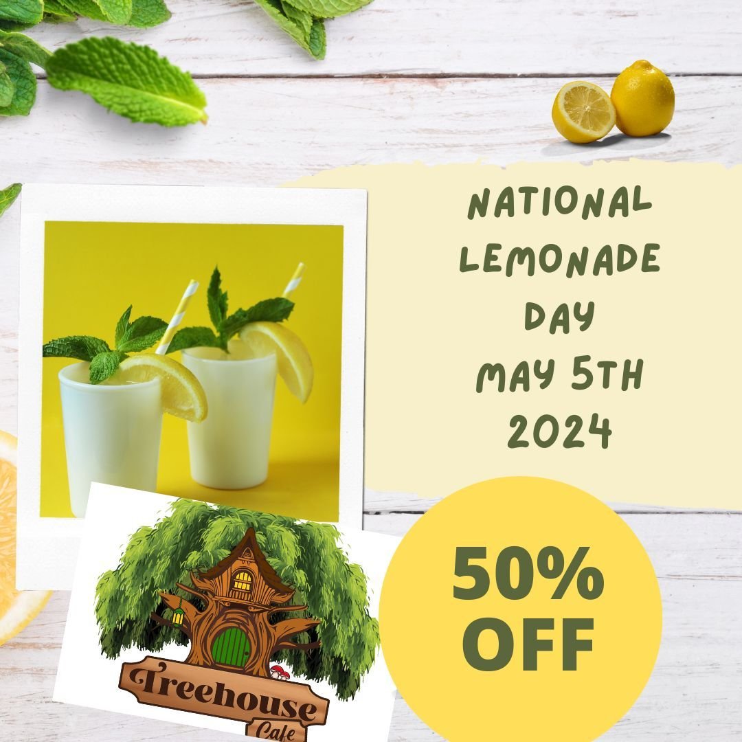 National Lemonade Day May 5th, 2024
All of our lemonades are 50% off!! Come and enjoy the vibe!