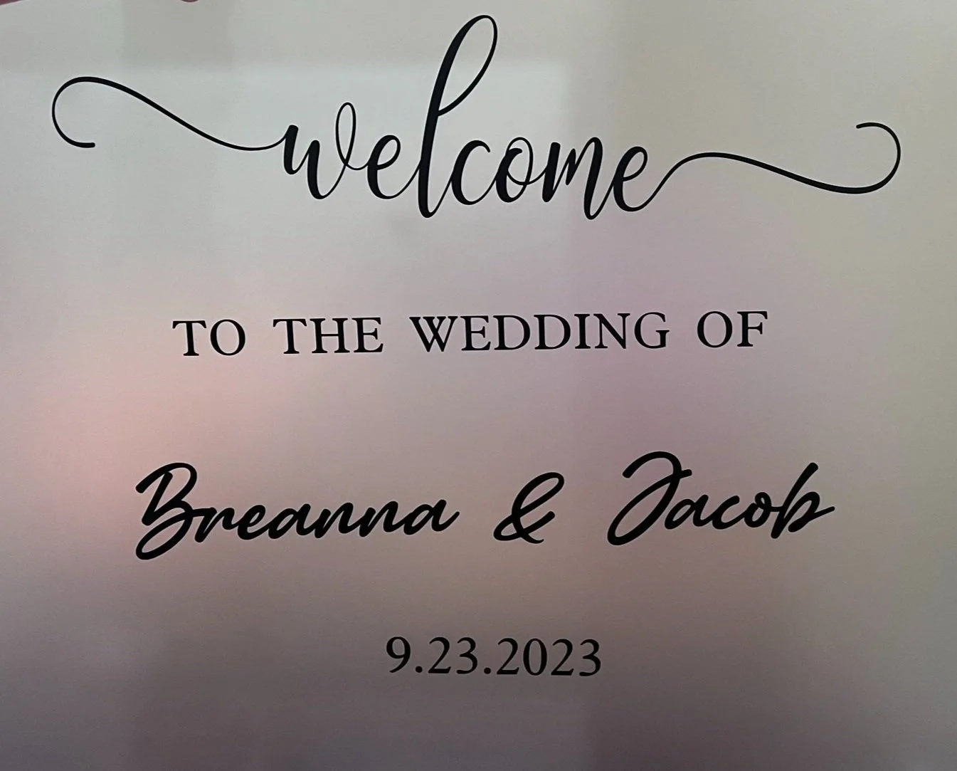 Acrylic sign with vinyl decoration
