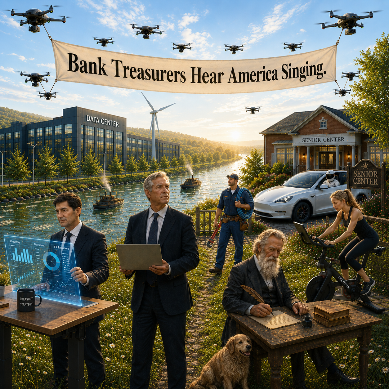 BANK TREASURERS HEAR AMERICA SINGING