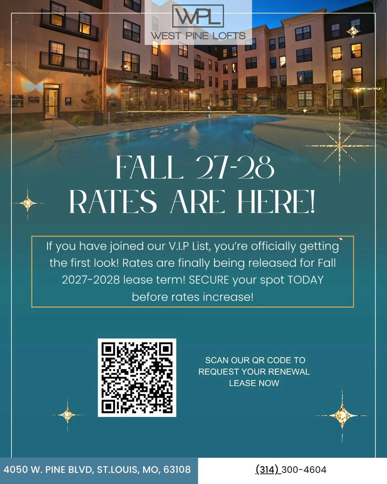 🚨 ACT NOW, VIPs! 

&bull;

Our rates for Fall 27-28 term have been released! 

⚠️ VIP status gives you early access to rates but does NOT hold your spot or rate. Renew TODAY before rates increase!

Not renewing? Reply and let us know why&mdash;your 