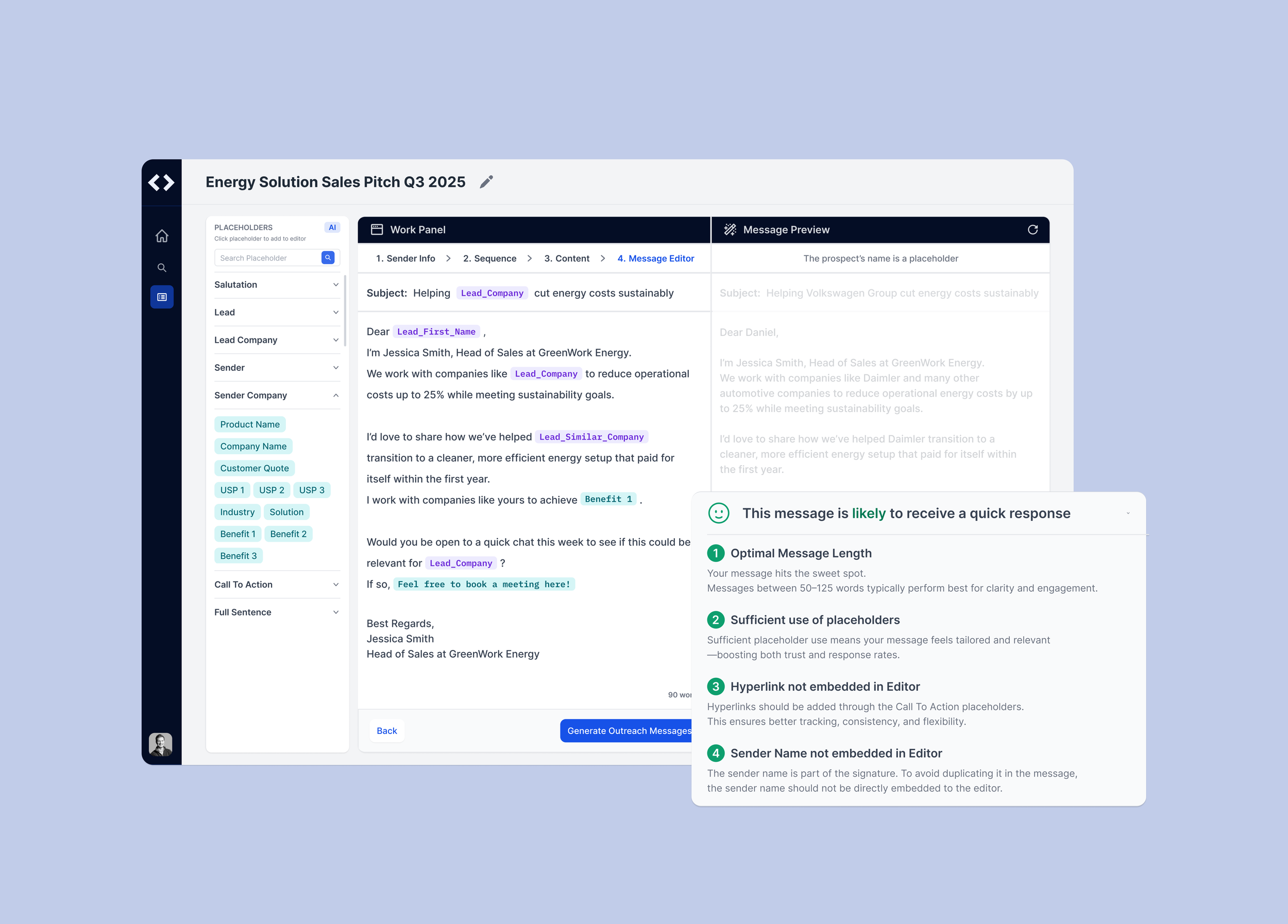 Increasing Funnel Completion in AI-Powered Outreach Generation