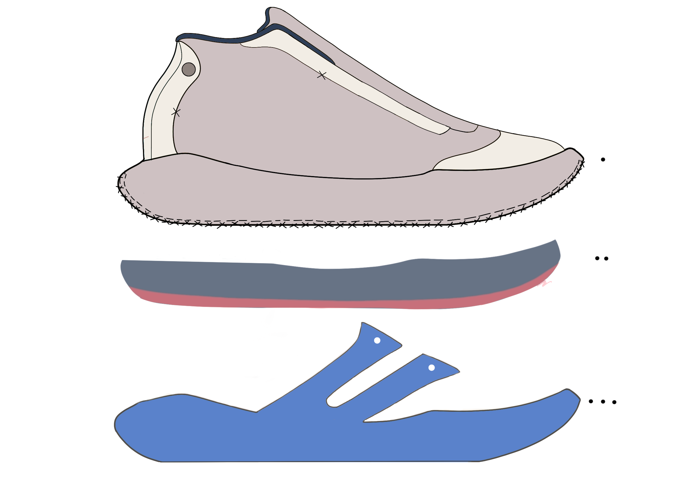 Drop-In EVA midsole, outsole tightly formed around footbed.