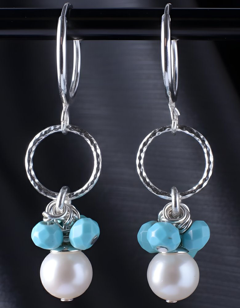 Pearl and Turquoise Earrings