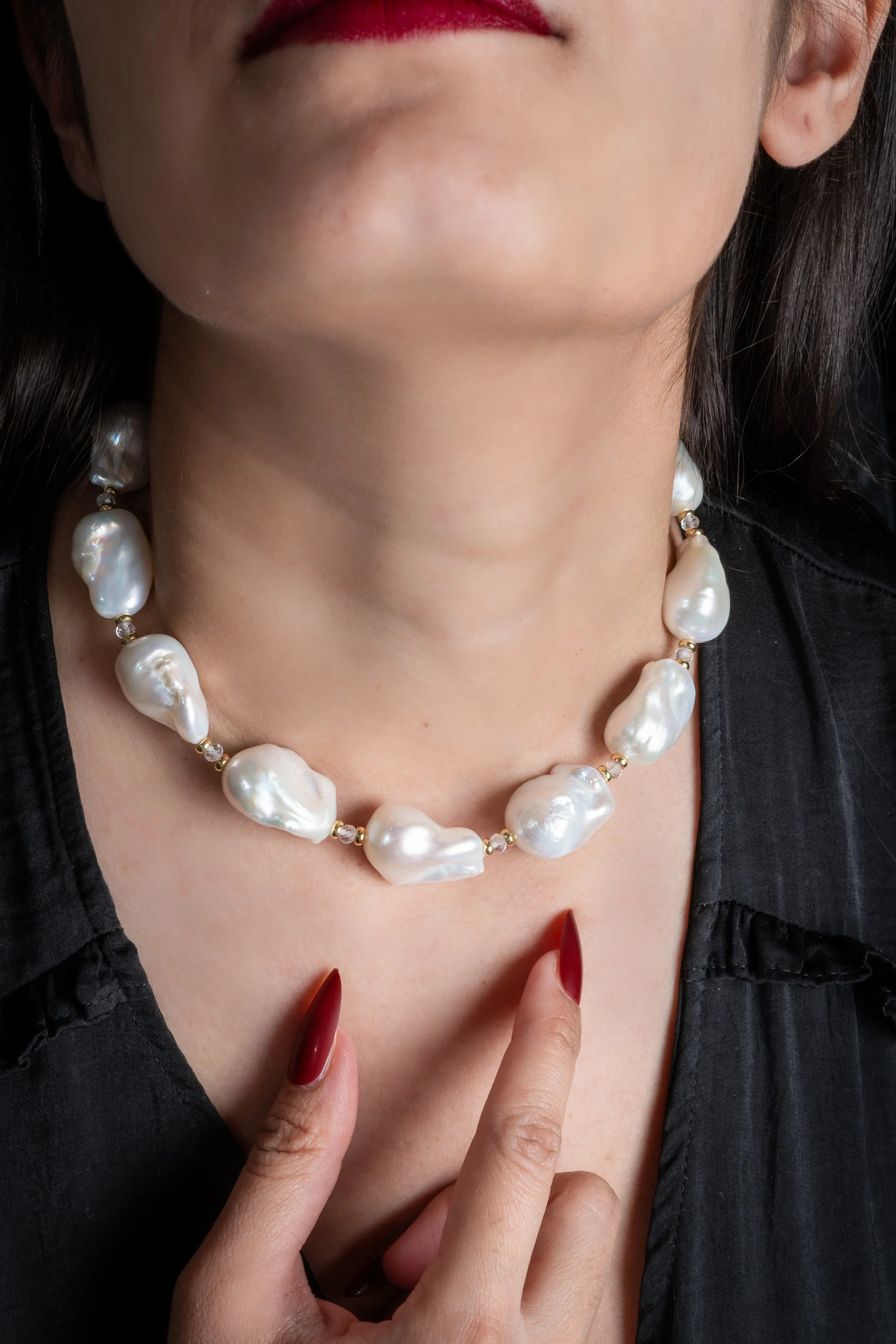 Flameball Pearl Statement Necklace  (LIMITED EDITION)