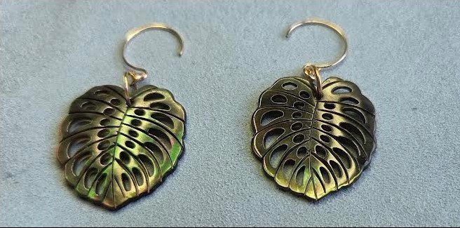 Mini Monstera Leaf Earrings
