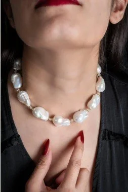 Flameball Pearl Statement Necklace  (LIMITED EDITION)
