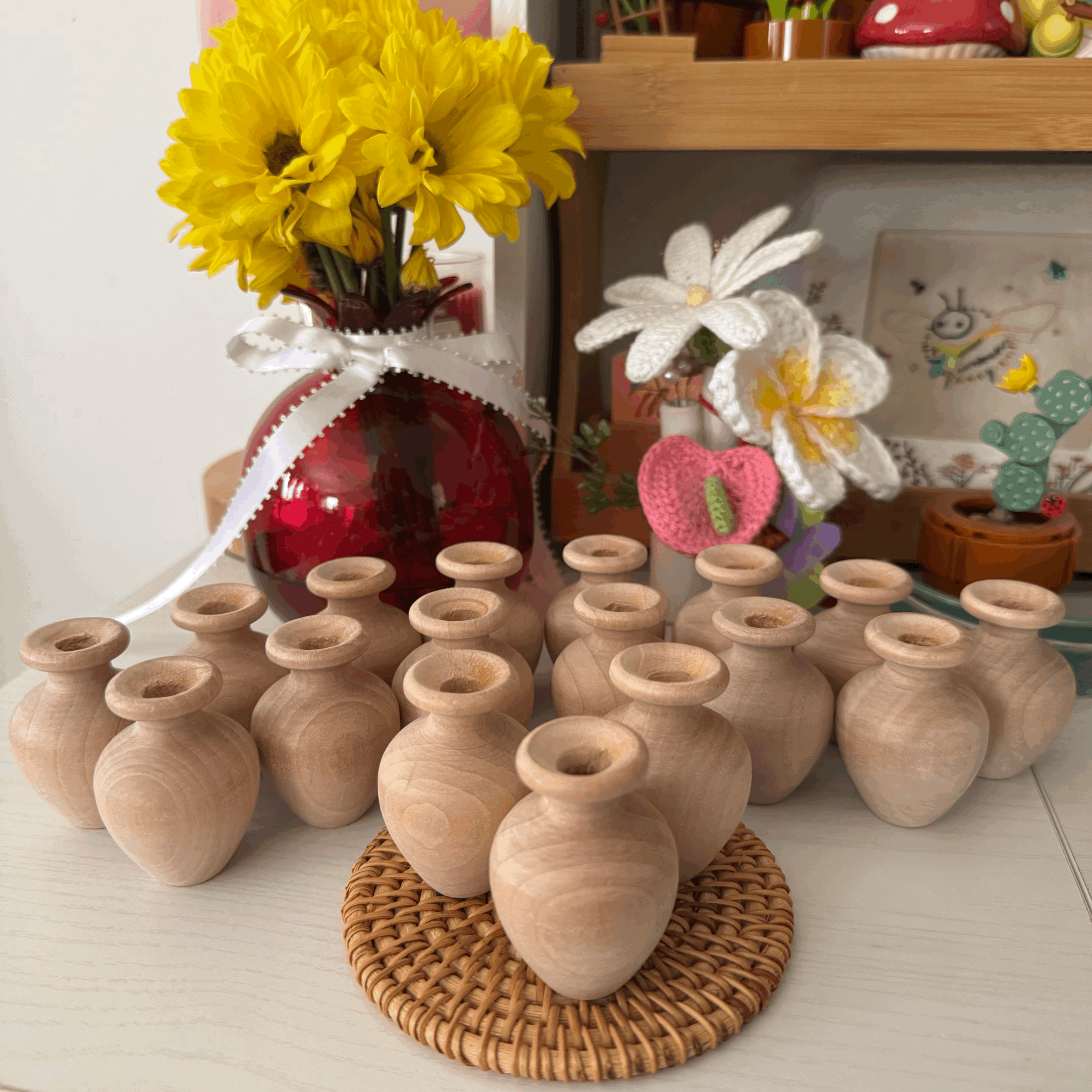 Mini Wooden Vase