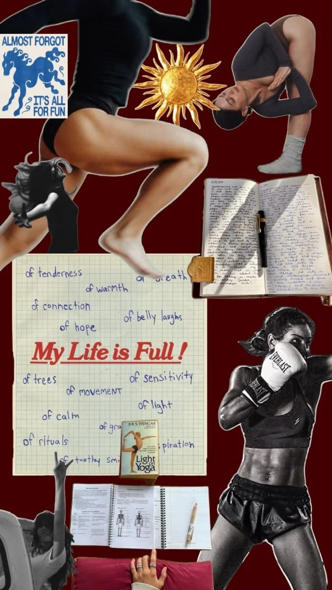 collage of fitness stuff