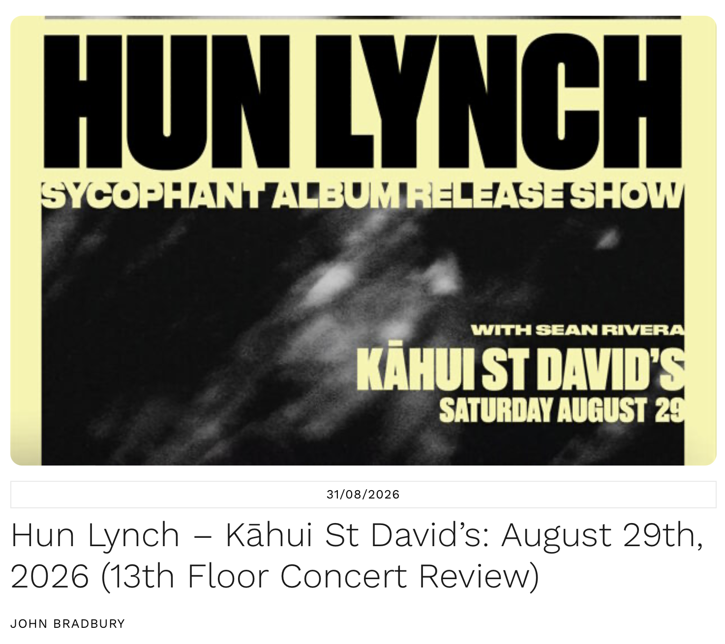 Hun Lynch Sycophant Album Release Show 