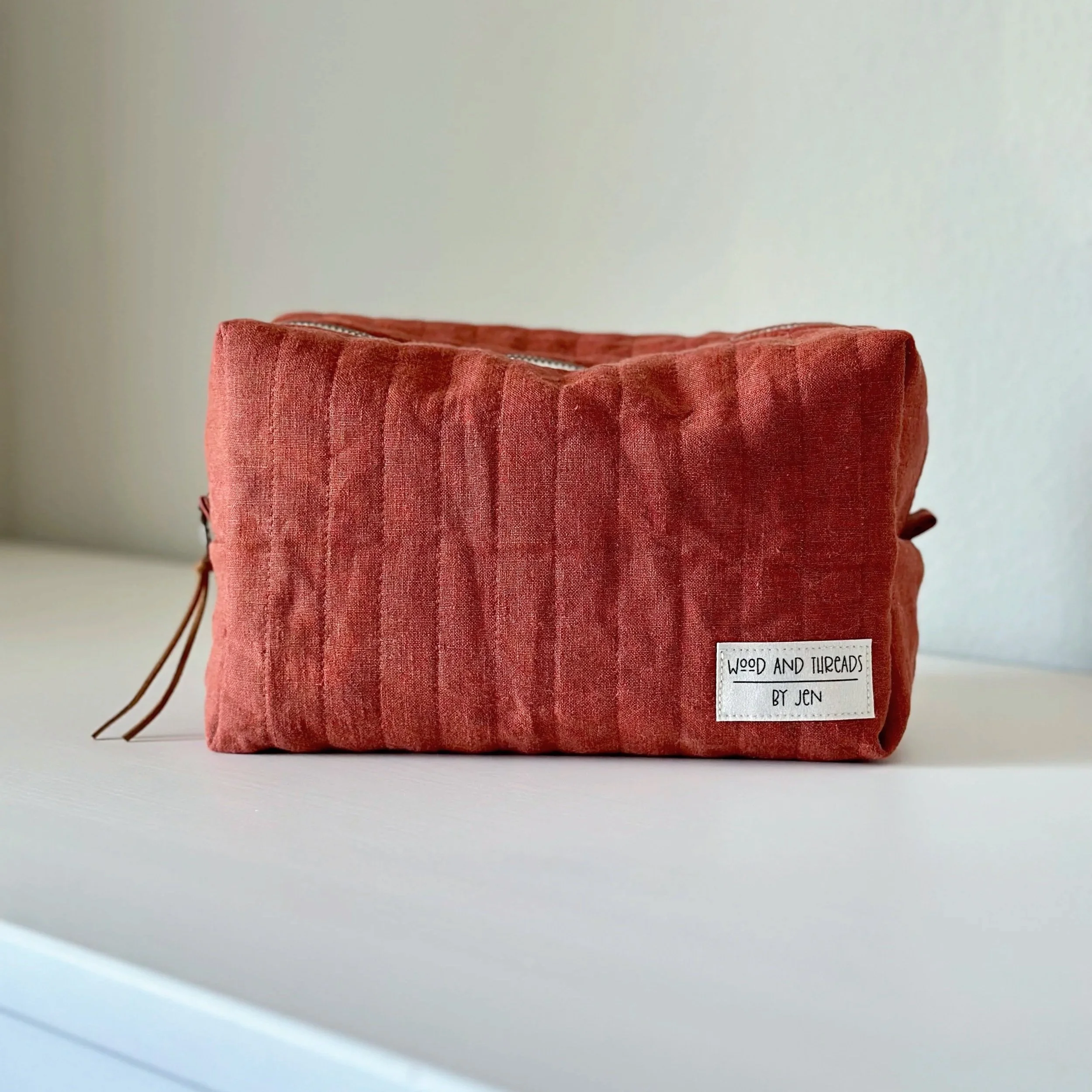 Brick Quilted Boxy Pouch - Medium