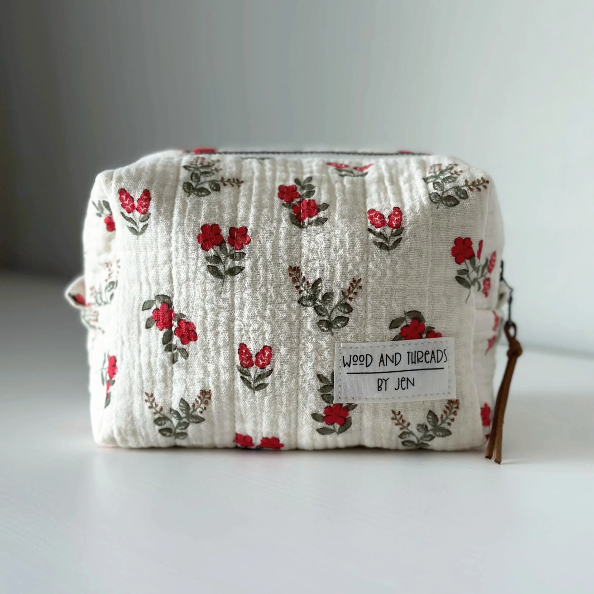 Flor de Alma Quilted Boxy Pouch- Small