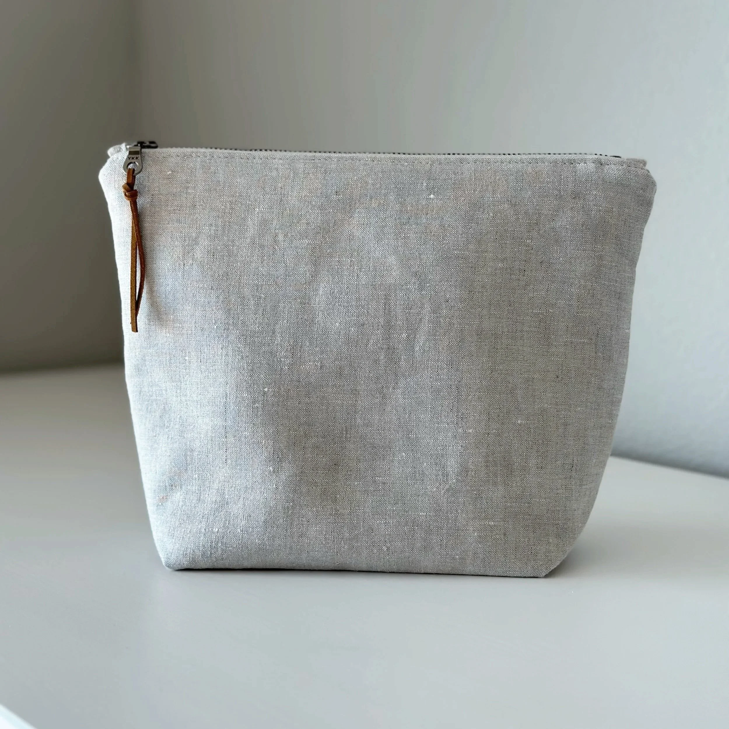 Oat Linen Zipper Bag - Large