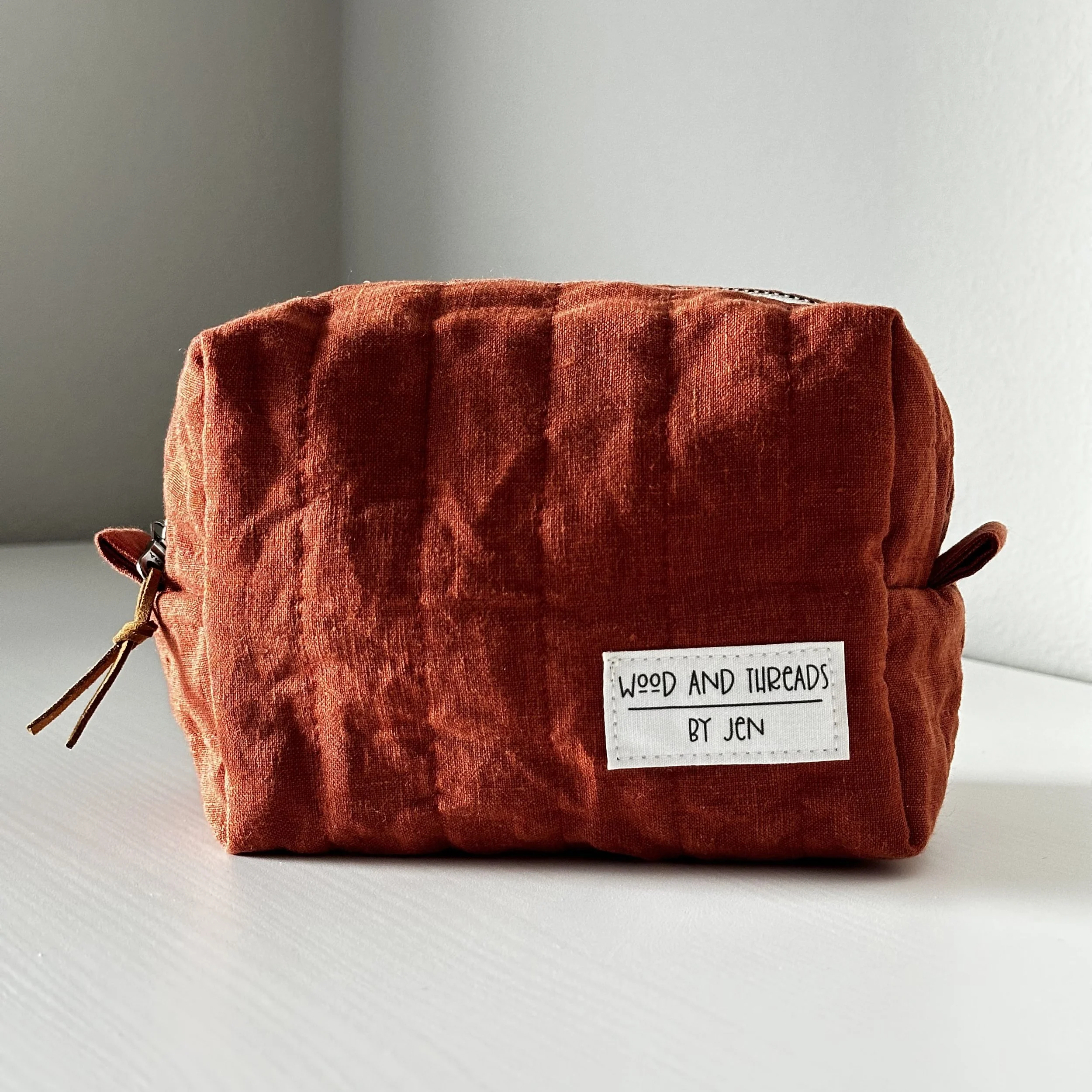 Brick Quilted Boxy Pouch - Small