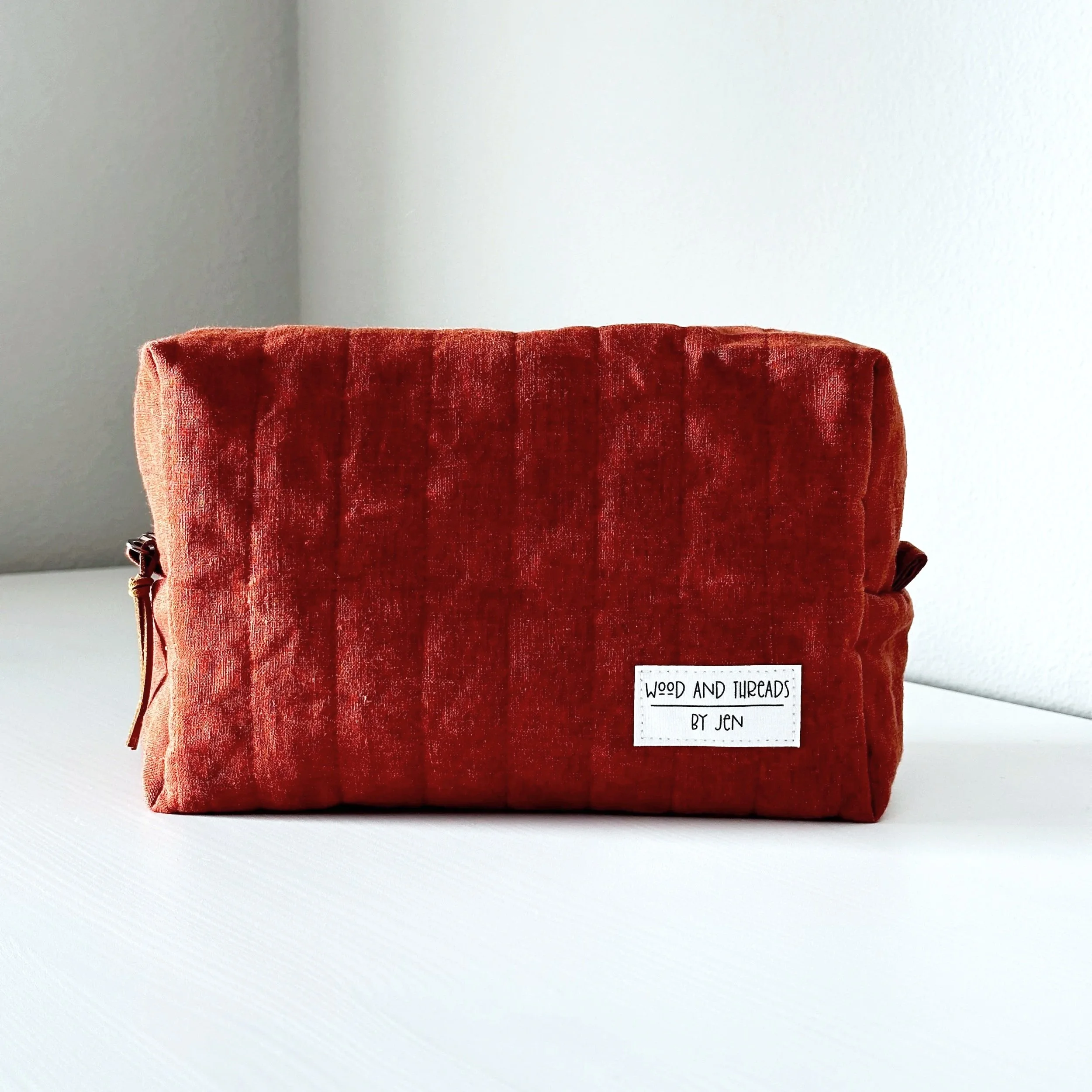 Brick Quilted Boxy Pouch - Medium