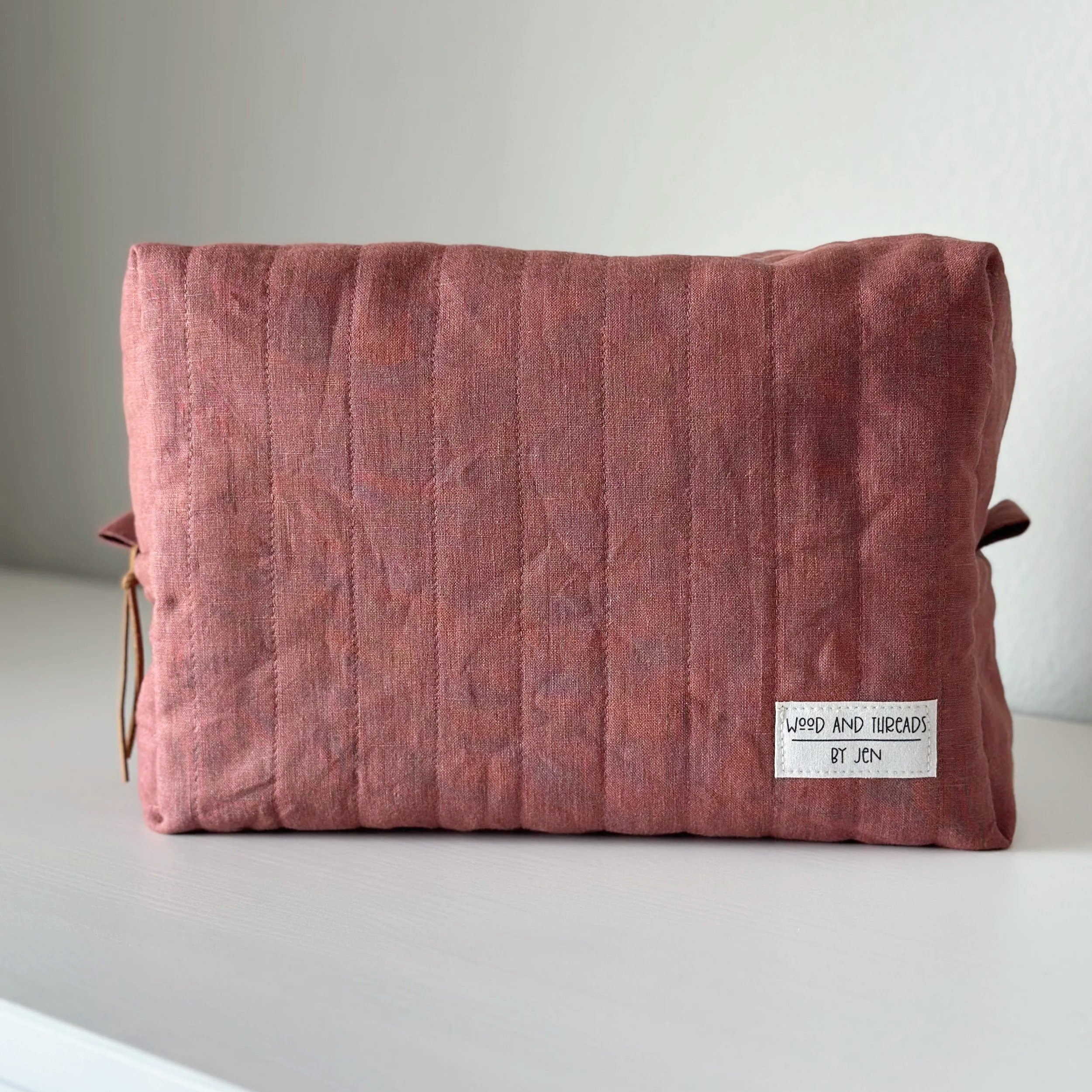 Rose Quilted Boxy Pouch - Large