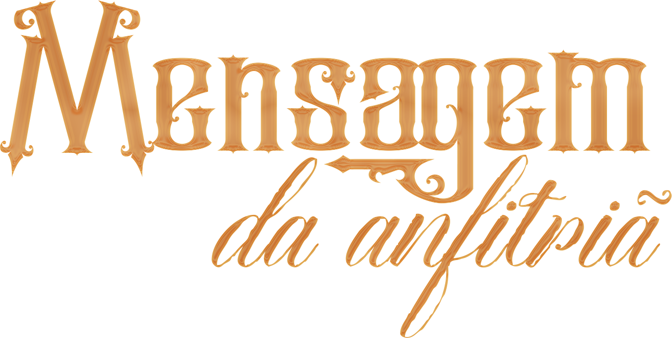 Texto "Mensagem da anfitriã" em estilo artístico.
