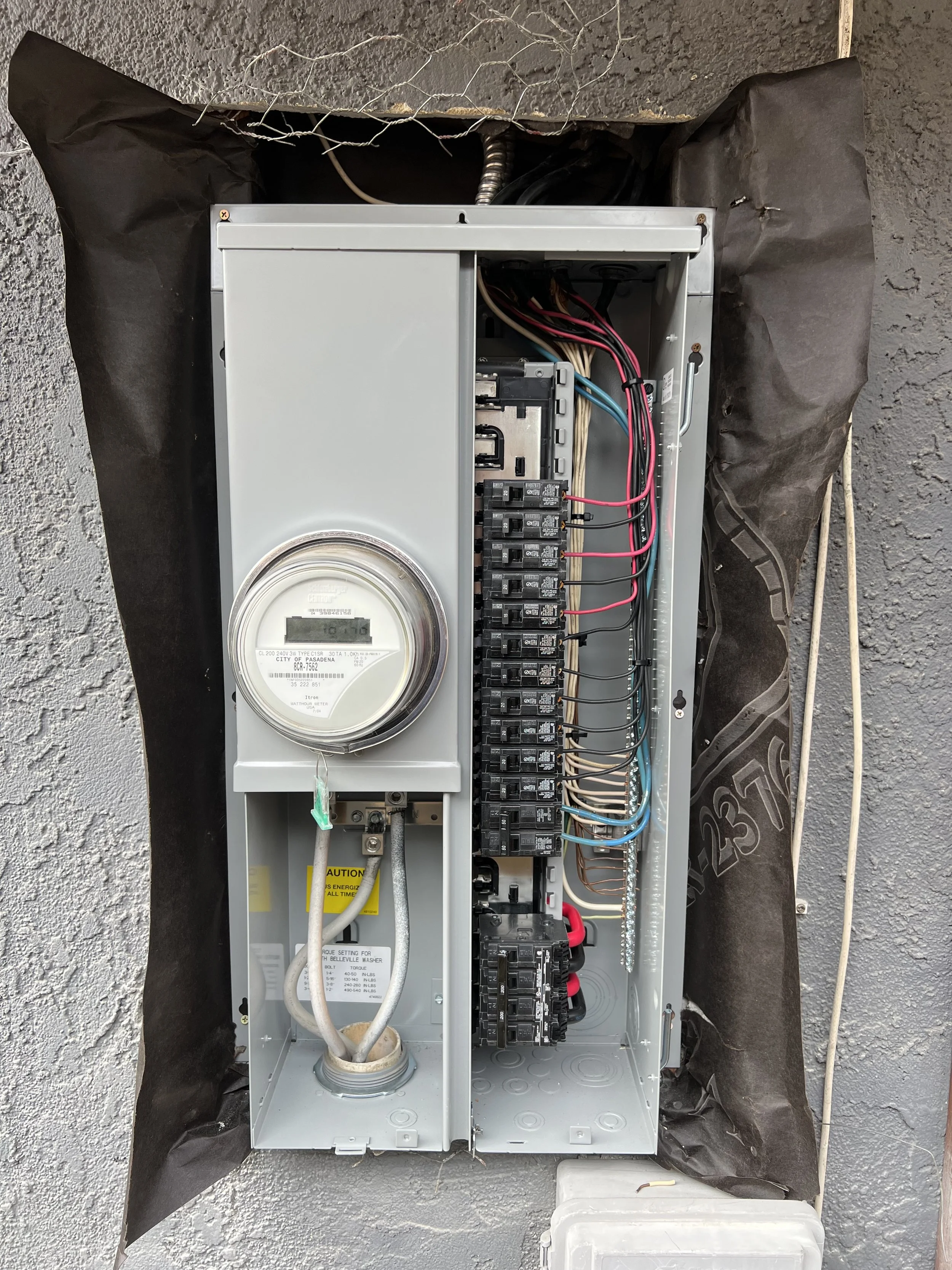 Electrical panel upgrade completed in Pasadena, CA