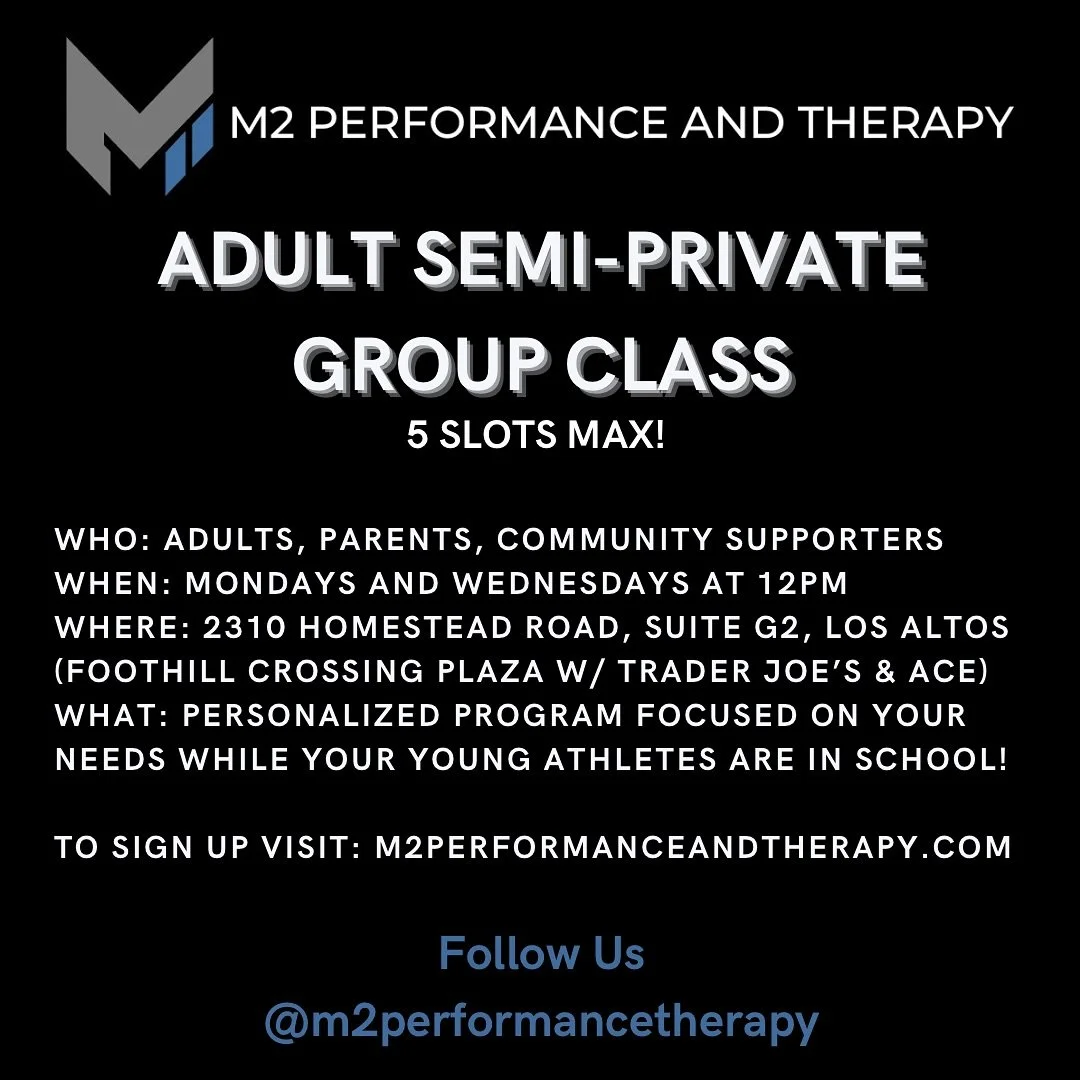 💪🏻 STARTING NOVEMBER 🏋🏻&zwj;♀️🏋🏻&zwj;♂️

Join us on Mondays and/or Wednesdays at 12:00 PM for our Adult Semi-Private Training Class (Max of 5)! Led by our Founder, Coach Matt, this program is built to help you reach your fitness goals through p