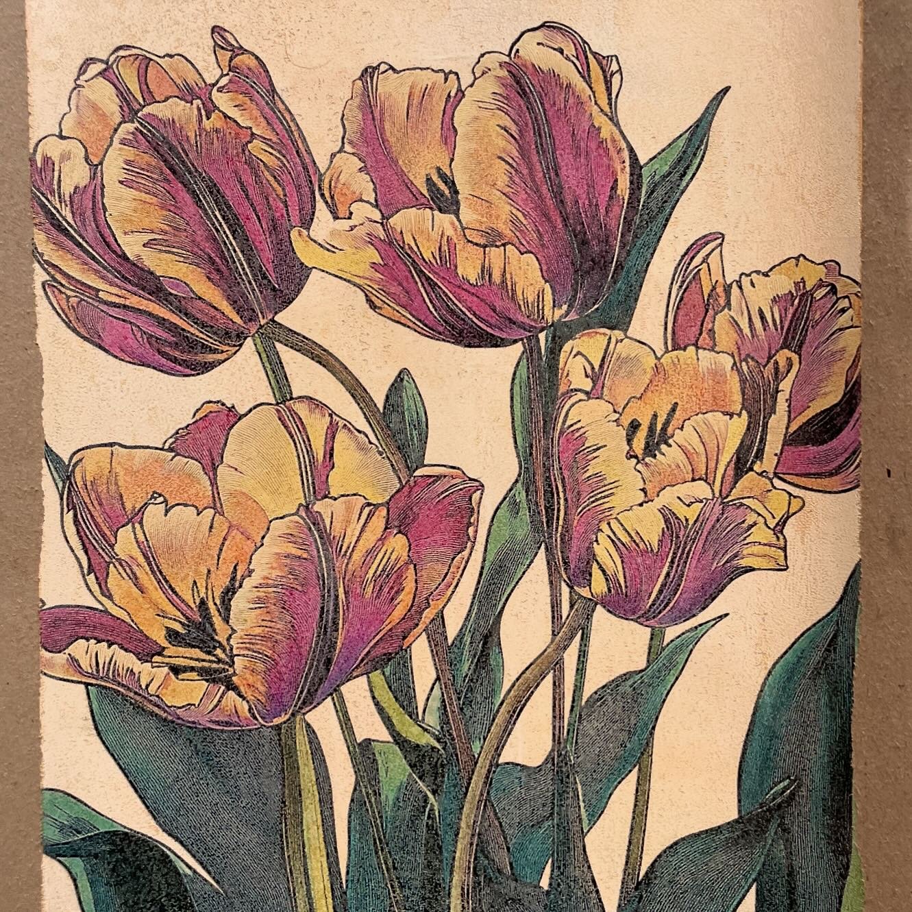 The one that nearly worked. I love this colour 😍. I'm working with acid-free 'kraft' (read: unbleached brown) paper because why does everything have to be clean and white? It really changes the tone of the paints, bringing some earth to all the colo
