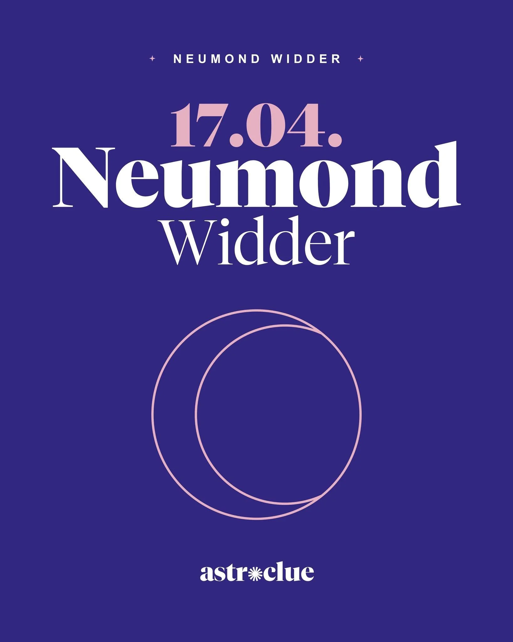 17.4. Neumond auf 27&deg;28' Widder

Der Widder ist das erste Zeichen im Tierkreis &ndash; und steht f&uuml;r Neuanfang, Aufbruch und den Mut, den ersten Schritt zu machen. Dem Widder wird Mars zugeordnet &ndash; der Planet des Handelns, des Mutes un
