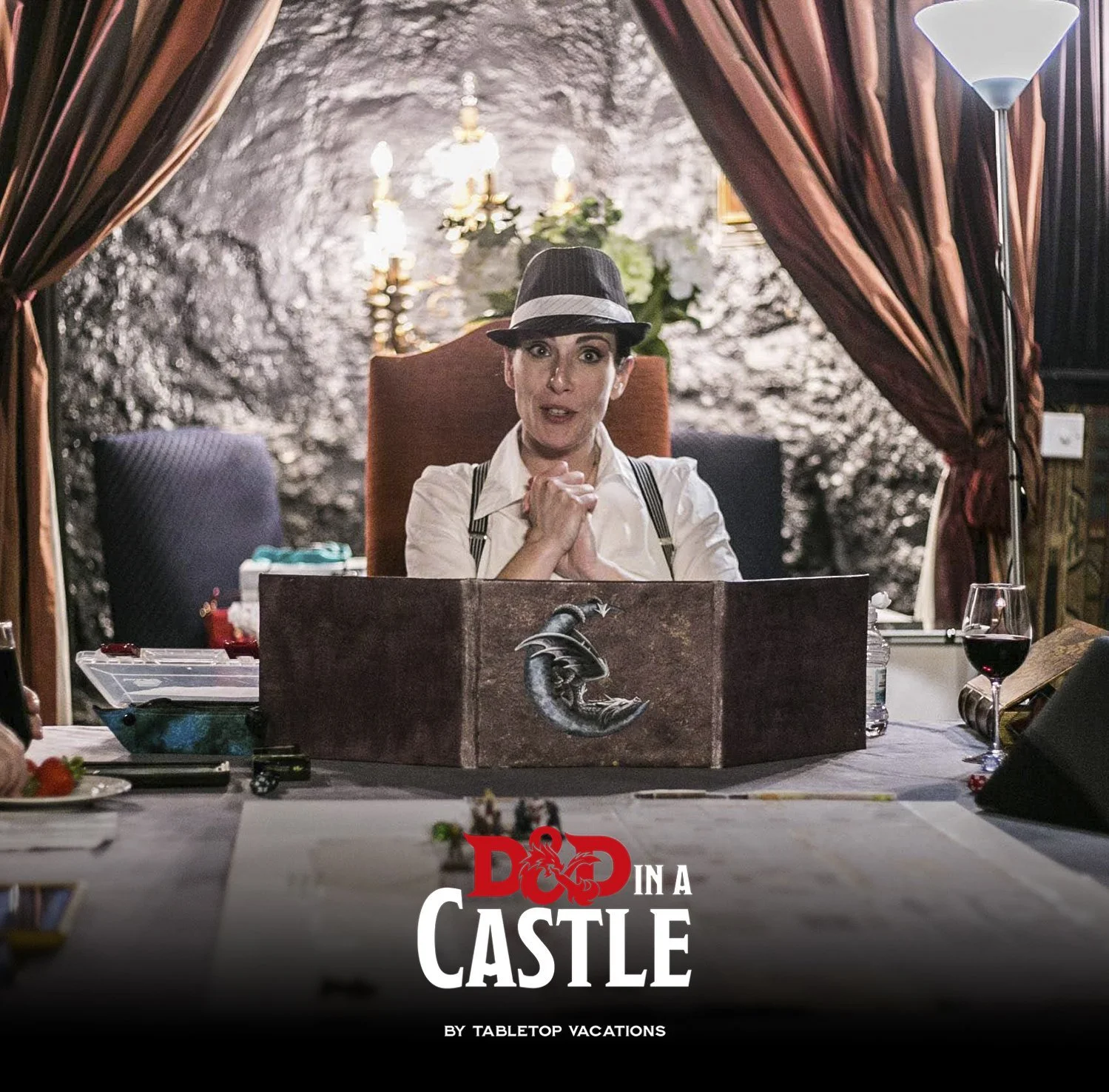 Female with hat reading from book