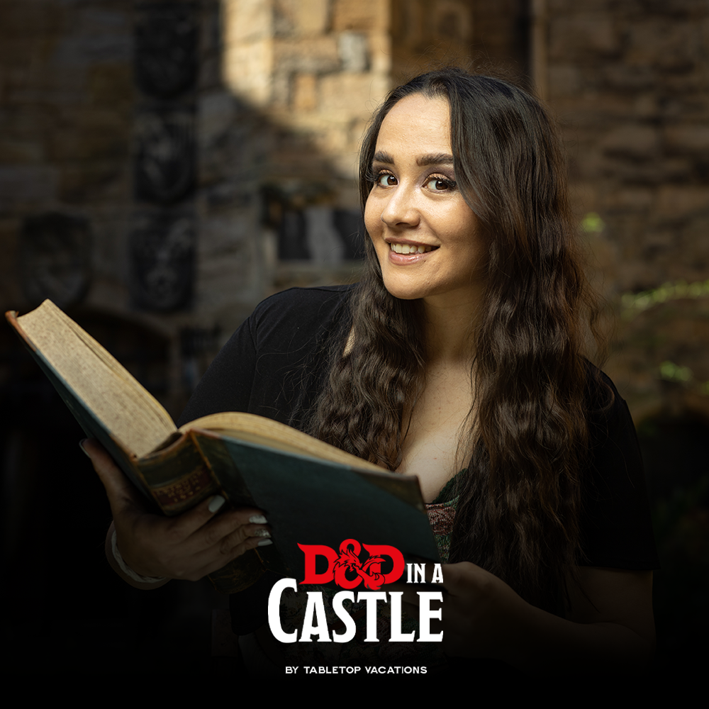 Female headshot reading book