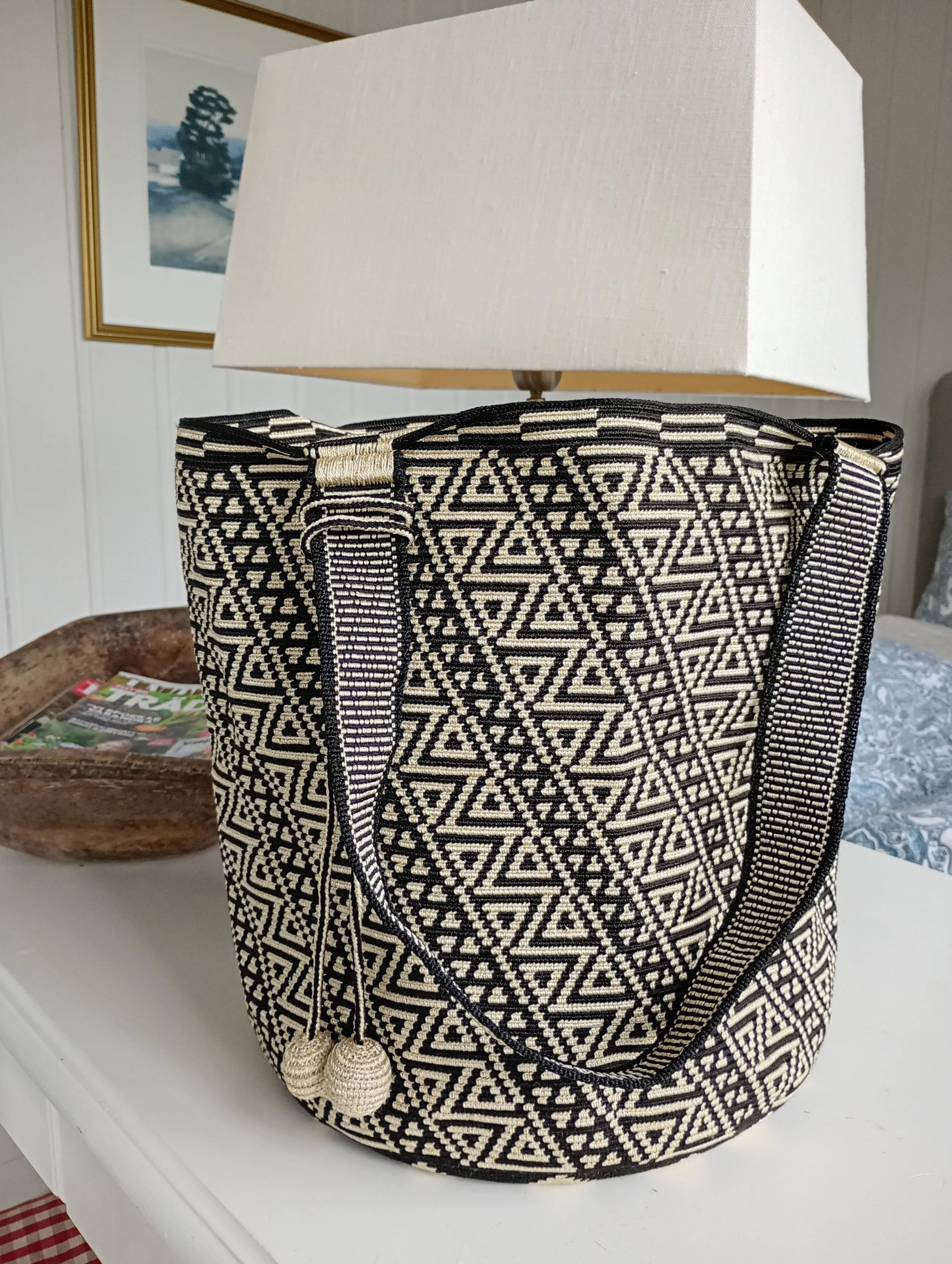 Wayuu Single Thread Tote Black & Gold - Arelys Pana Epieyu